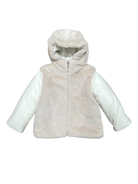Piumino panna con eco pelliccia per neonata e bambina Il gufo A26GGM0040N0108 100 
