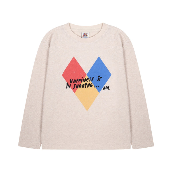 T-shirt panna con stampa multicolor per bambini Jelly Mallow JM2620105 HAPPINEZ 