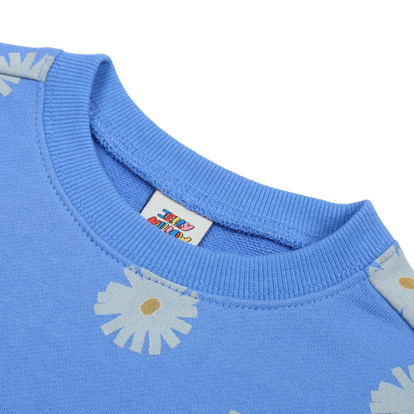 Felpa azzurra con stampe all over per bambini Jelly Mallow JM2620122 DAISY 