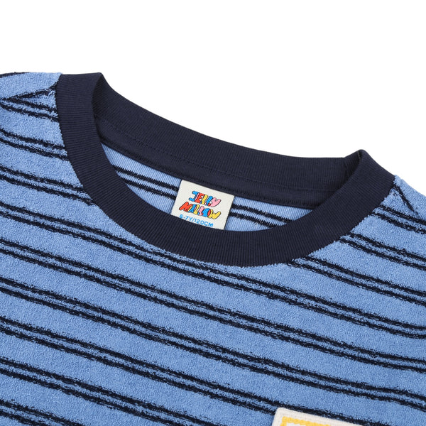 T-shirt azzurro con righe blu per bambino Jelly Mallow JM2620132 JOYFUL 