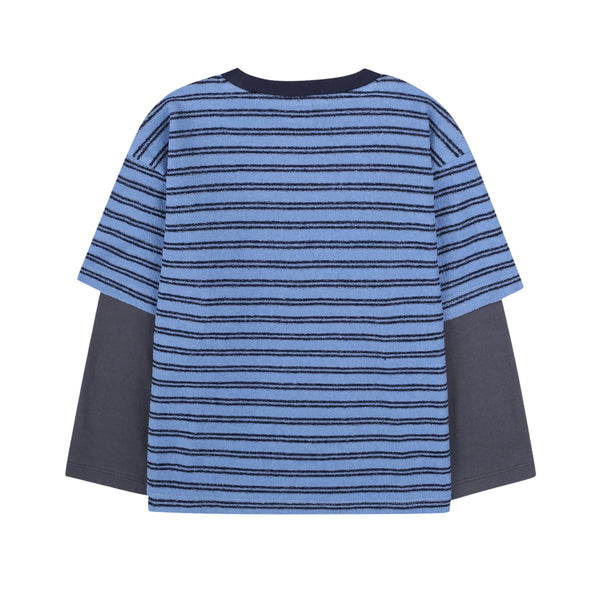 T-shirt azzurro con righe blu per bambino Jelly Mallow JM2620132 JOYFUL 