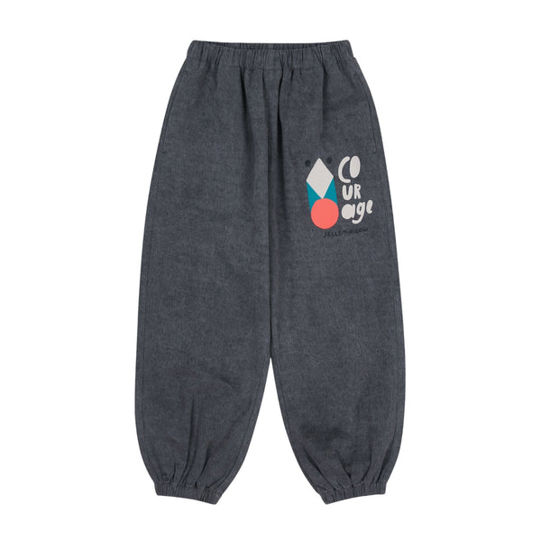 Pantaloni grafite con stampa per bambino Jelly Mallow JM2620425 COURAGE 