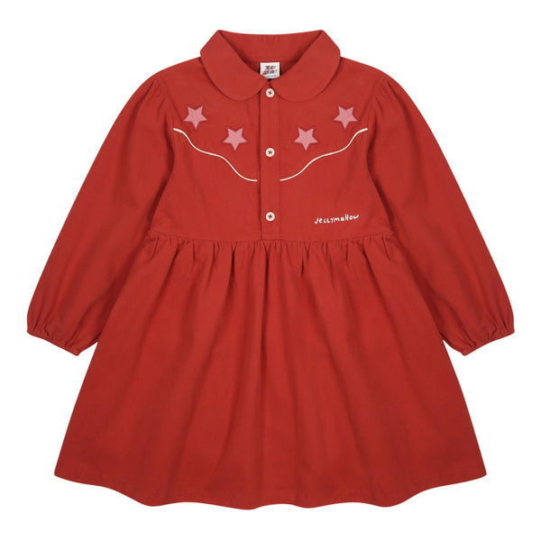 Abito rosso per bambina Jelly Mallow JM2620605 STAR WOVEN 