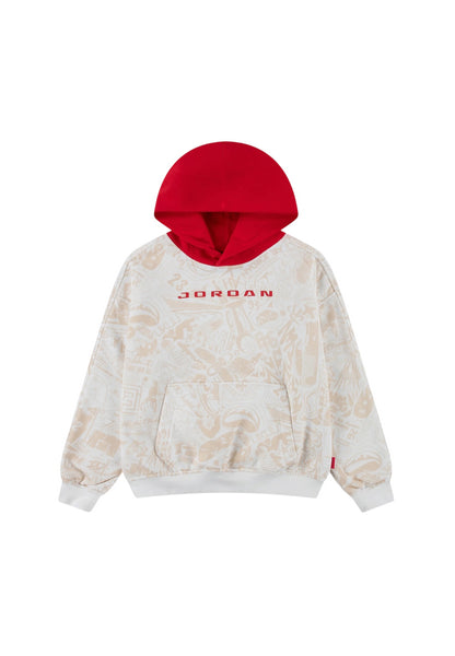 Felpa panna e rossa con logo per bambino Jordan 95G185 782 