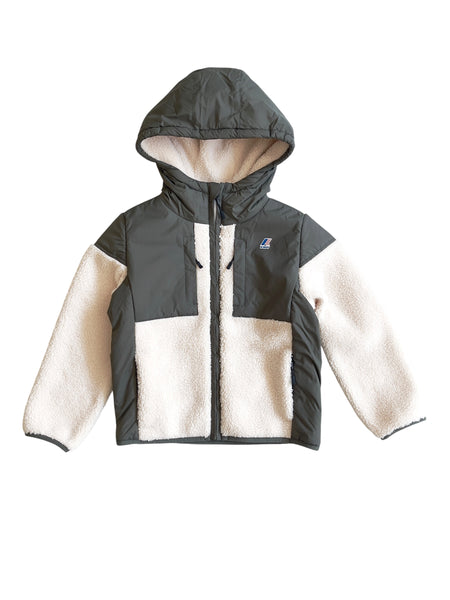 Giubbino verde con orsetto per neonati e bambini K-WAY K21452W B0A 