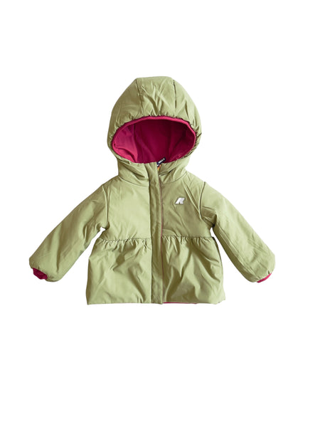 Giubbino reversibile fucsia e verde per neonata K-WAY K3148WW DA0 