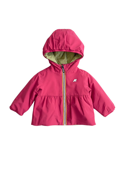 Giubbino reversibile fucsia e verde per neonata K-WAY K3148WW DA0 