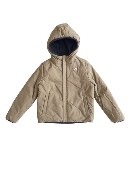 Giubbino reversibile nero e verde per bambini K-WAY K71337W DBZ 