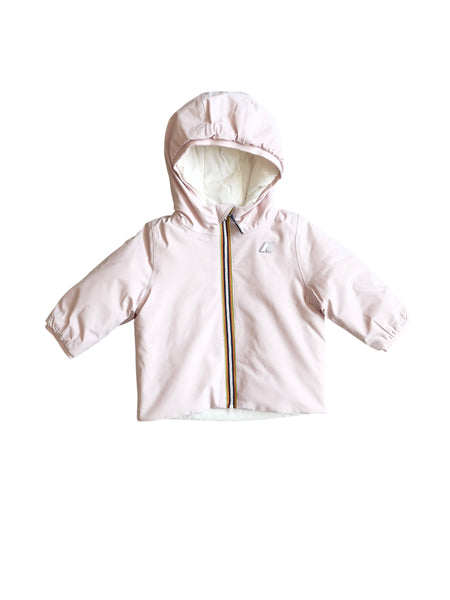 Giubbino reversibile rosa e bianco per neonata K-WAY K71338W DCT 