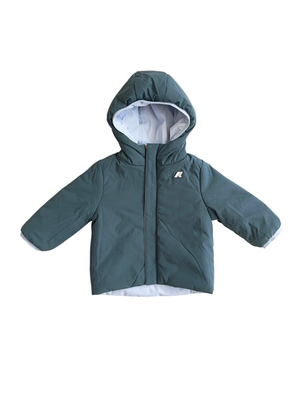Giubbino reversibile celeste e verde per neonati K-WAY K71338W DD0 