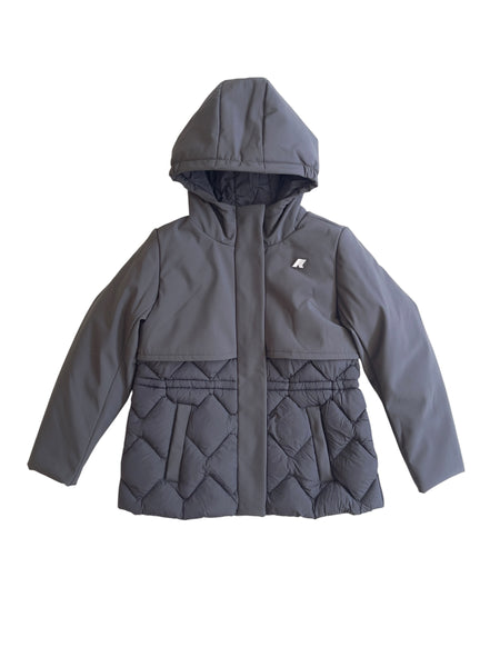 Piumino con cappuccio nero per bambina K-WAY K81528W USY 