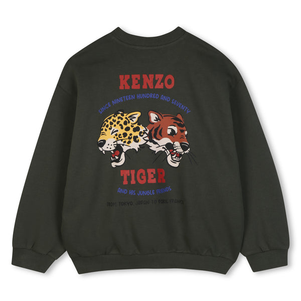 Felpa verde con stampe per bambino Kenzo K61940 21G 