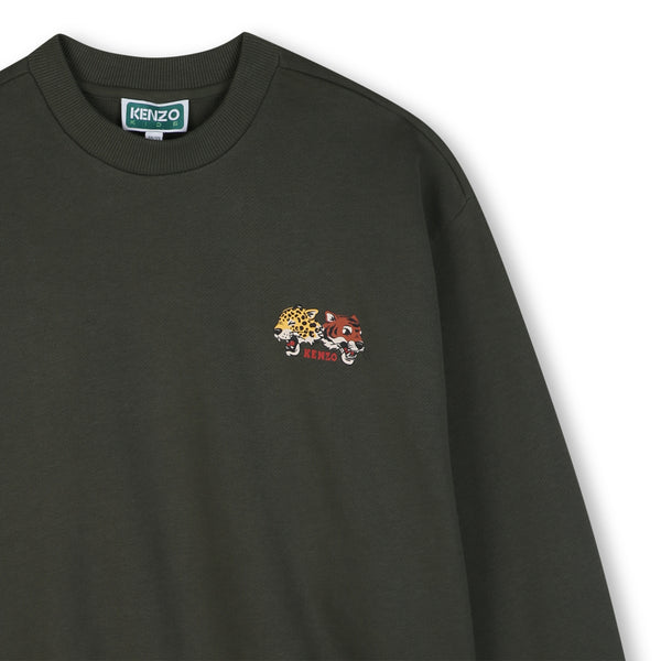 Felpa verde con stampe per bambino Kenzo K61940 21G 