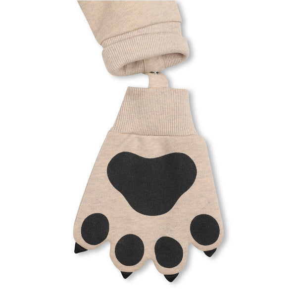 Felpa ecrù con stampe all over e guanti con zampa per bambino Kenzo K61958 230 