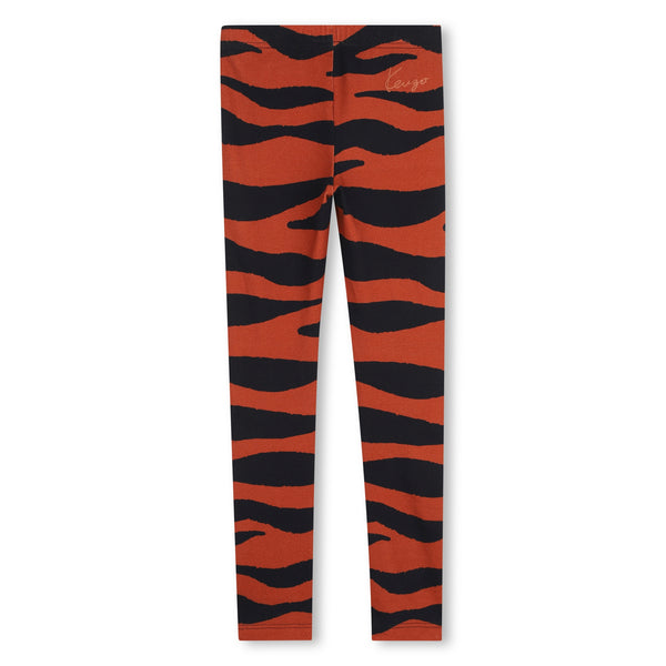 Leggings terracotta con stampa all over per bambina Kenzo K61964 Q50 