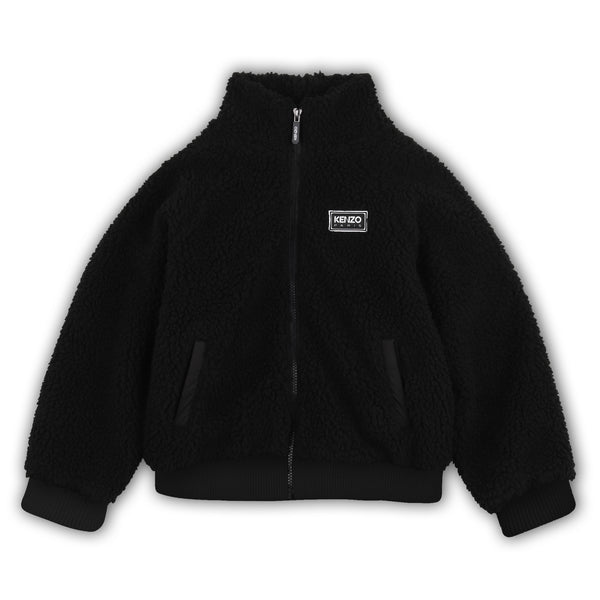 Giacca teddy nera per bambini Kenzo K62038 09B 