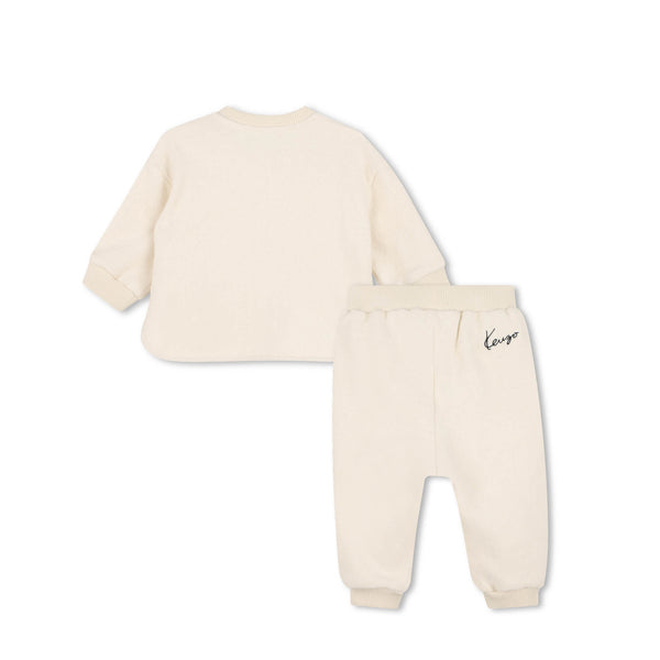 Completo felpa+tuta bianco panna per neonati Kenzo K62101 21G 