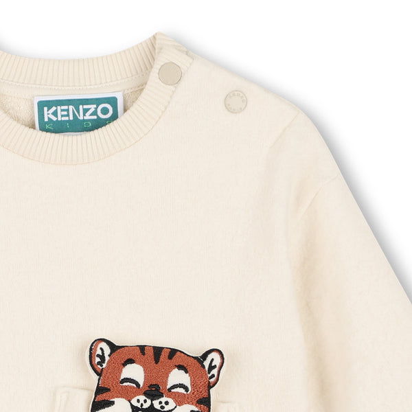 Completo felpa+tuta bianco panna per neonati Kenzo K62101 21G 