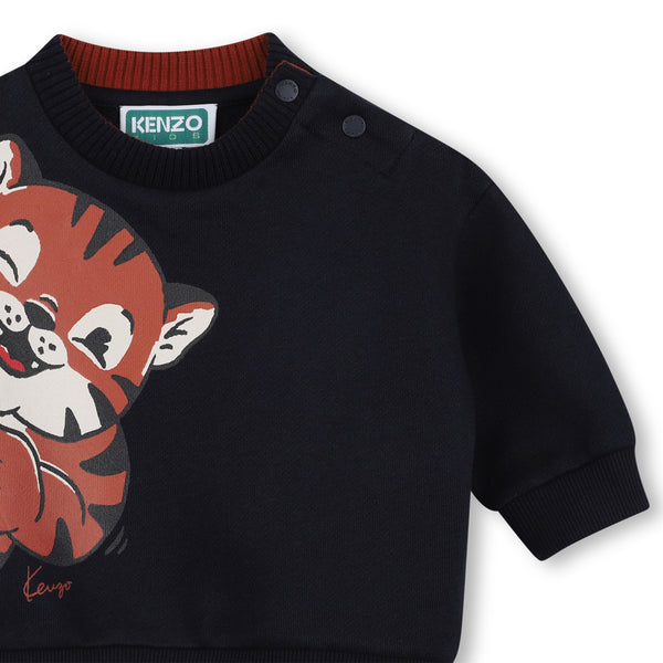 Felpa blu notte con stampa per neonato Kenzo K62134 845 