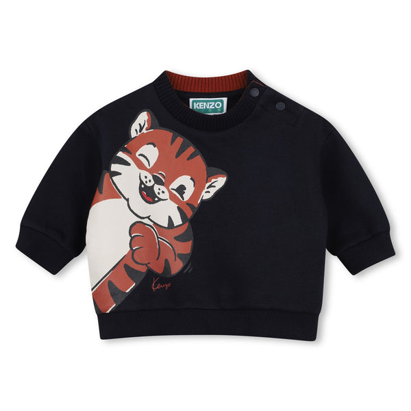 Felpa blu notte con stampa per neonato Kenzo K62134 845 