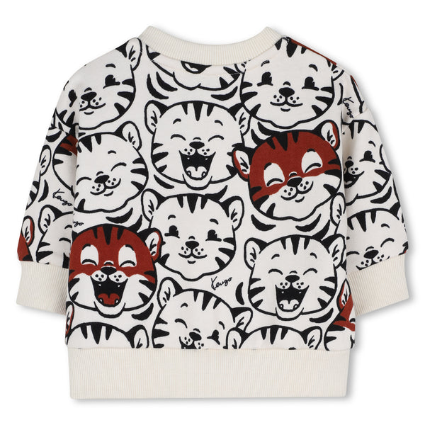 Felpa bianca con stampa all over per neonati Kenzo K62137 21G 