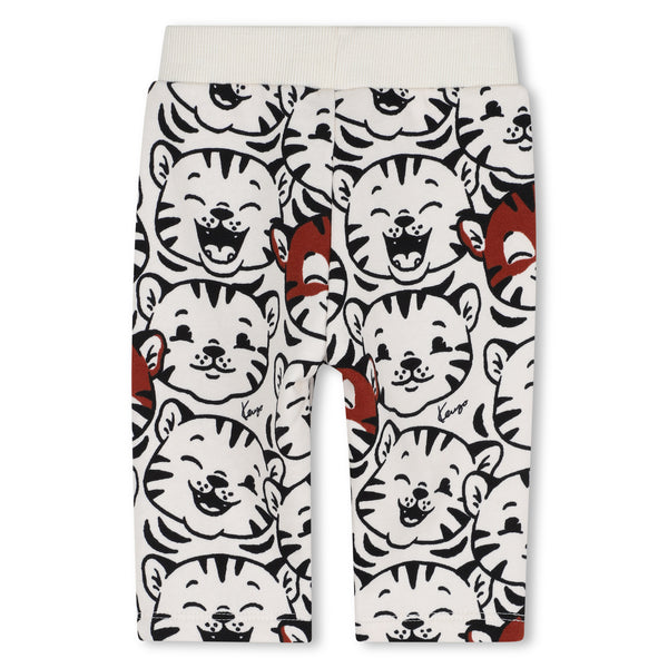 Pantalone in felpa bianco con stampa all over per neonati Kenzo K62173 21G 