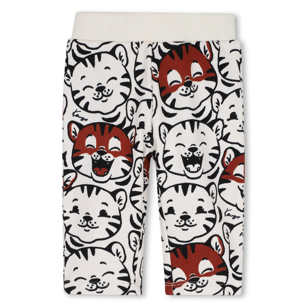 Pantalone in felpa bianco con stampa all over per neonati Kenzo K62173 21G 