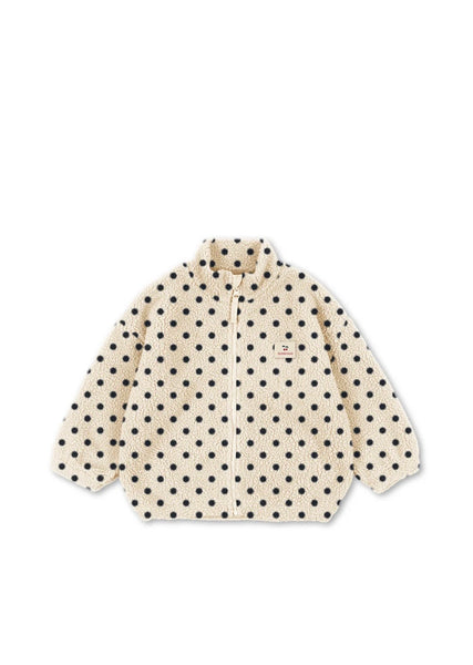 Giubbino teddy bianco a pois neri per neonata e bambina Konges slojd KS105712 DOT LUMIERE 