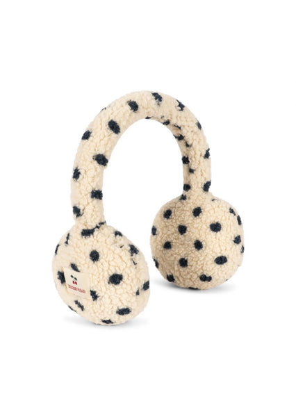 Paraorecchie bianco a pois neri per bambina Konges slojd KS105718 DOT LUMIERE 