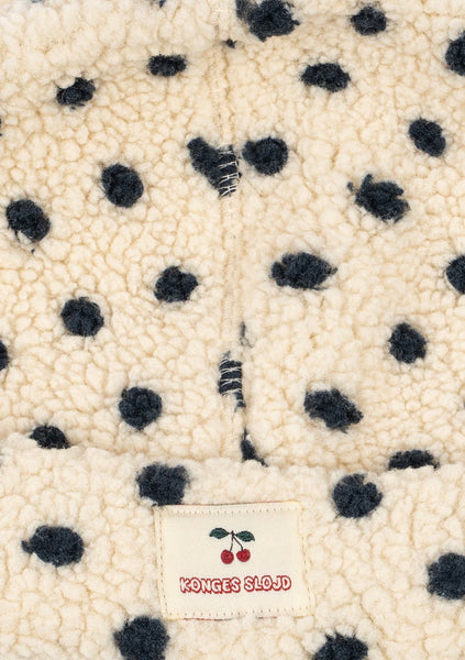 Cuffia teddy bianca a pois neri per neonata  e bambina Konges slojd KS105719 DOT LUMIERE 