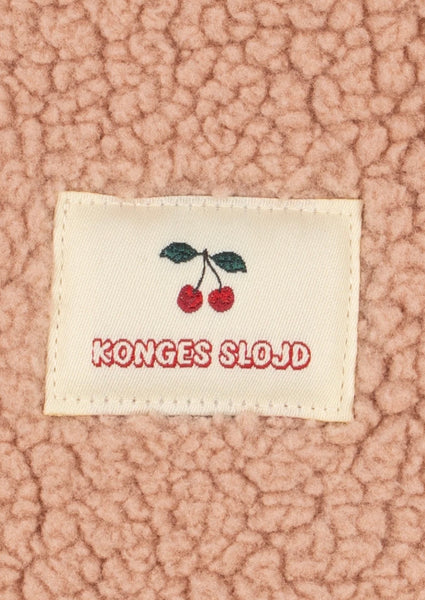 Giubbino teddy rosa con stampa ciliegie per neonata e bambina Konges slojd KS105720 GRANDE CERISE 