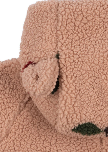 Tutina teddy rosa con stampa all over per neonata Konges slojd KS105721 GRANDE CERISE 