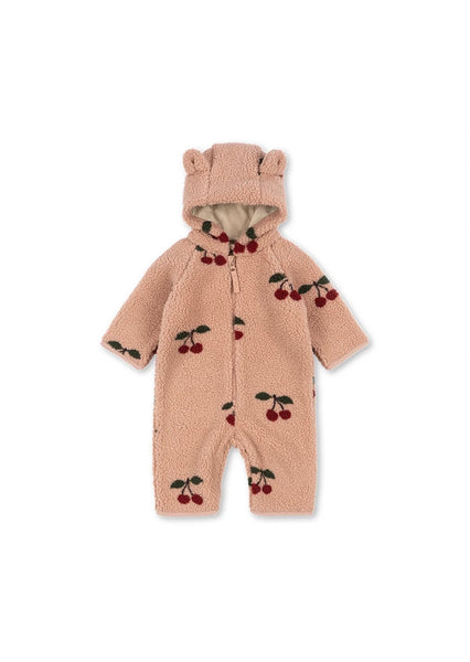 Tutina teddy rosa con stampa all over per neonata Konges slojd KS105721 GRANDE CERISE 