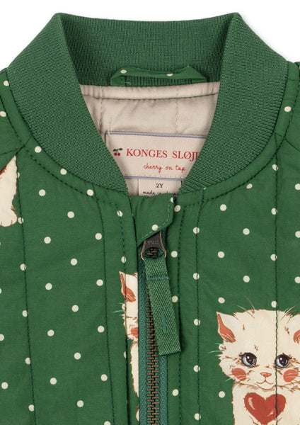 Bomber verde con stampa all over per neonata e bambina Konges slojd KS105731 DOT MIAO 