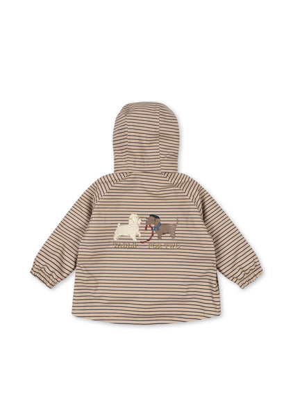 Giacca antipiioggia beige a righe per neonato e bambino Konges slojd KS105757 STRIPE LA MER 
