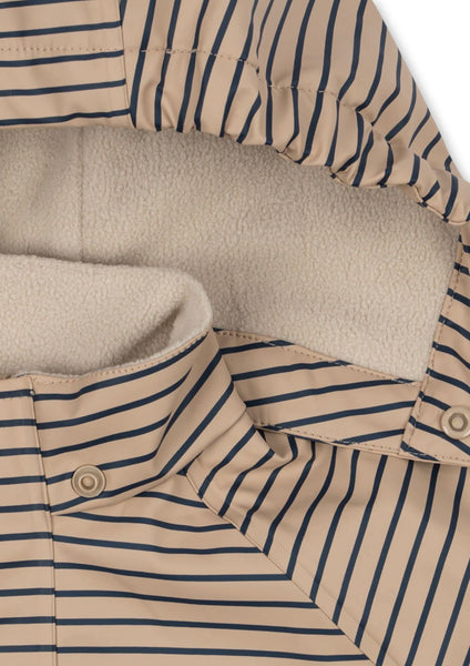 Giacca antipiioggia beige a righe per neonato e bambino Konges slojd KS105757 STRIPE LA MER 