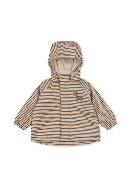Giacca antipiioggia beige a righe per neonato e bambino Konges slojd KS105757 STRIPE LA MER 