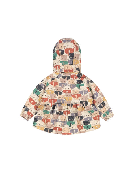 Giubbino impermeabile con stampe all over multicolor per neonata e bambina Konges slojd KS105762 LIKE CATS 