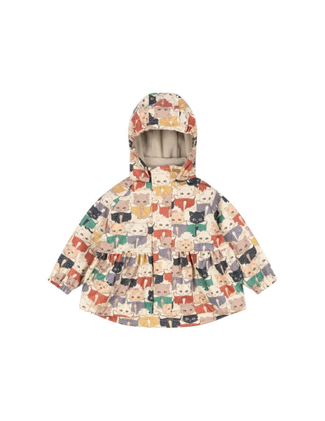 Giubbino impermeabile con stampe all over multicolor per neonata e bambina Konges slojd KS105762 LIKE CATS 