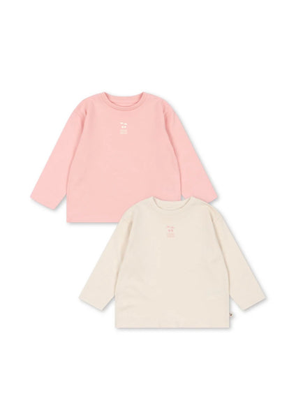 Set 2 t-shirt con logo per bambina Konges slojd KS105846 PINK/WHITE 