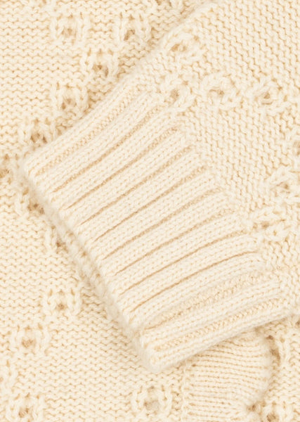 Cardigan panna con ricami all over per neonata e bambina Konges slojd KS105949 BUTTERCREAM 