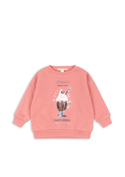 Felpa rosa fragola con paillettes per neonata e bambina Konges slojd KS106104 PEACH BLOSSOM 