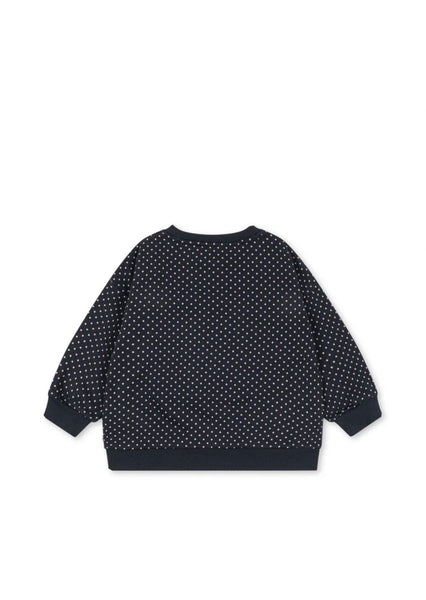 Felpa blu notte con pois all over per neonata e bambina Konges slojd KS106113 DOT TOUT 