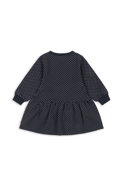 Abito verde bosco con pois all over per neonata e bambina Konges slojd KS106118 DOT TOUT 