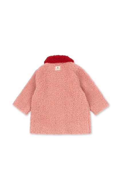 Cappotto teddy rosa fragola e rosso per bambina Konges slojd KS106289 MELLOW ROSE 
