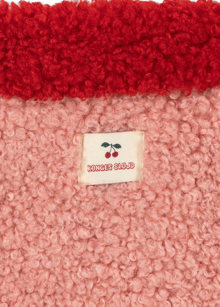 Cappotto teddy rosa fragola e rosso per bambina Konges slojd KS106289 MELLOW ROSE 