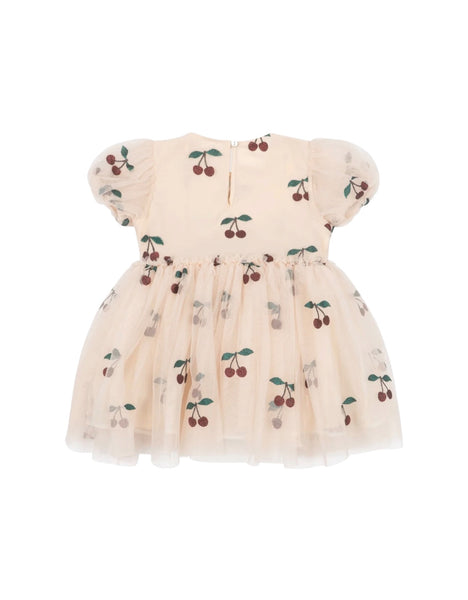 Abito panna con ciliege all over per neonata e bambina Konges slojd KS106301 GRANDE CERISE 