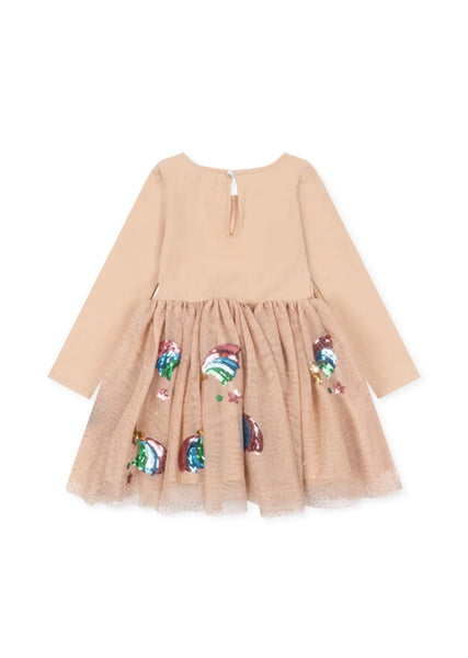 Abito rosa con tulle e paillettes per neonata e bambina Konges slojd KS106331 RAINBOW 