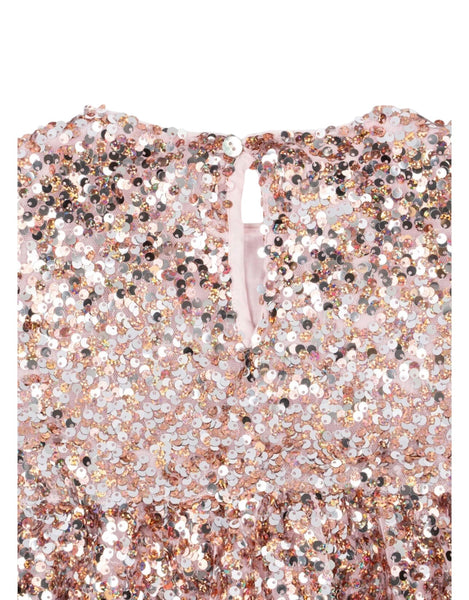 Abito con paillettes all over per bambina Konges slojd KS107391 GREY/ROSA 