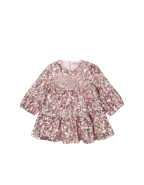 Abito con paillettes all over per bambina Konges slojd KS107391 GREY/ROSA 
